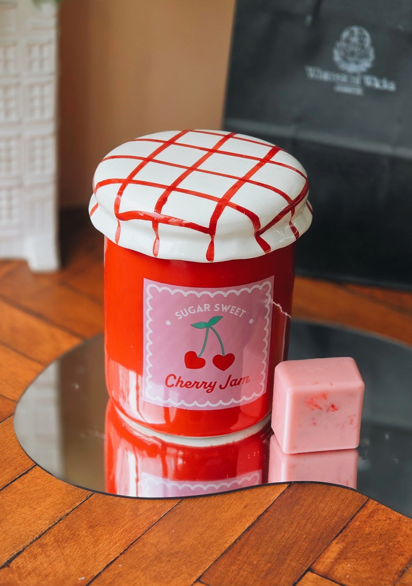 Cherry Jam Jar Wax Warmer