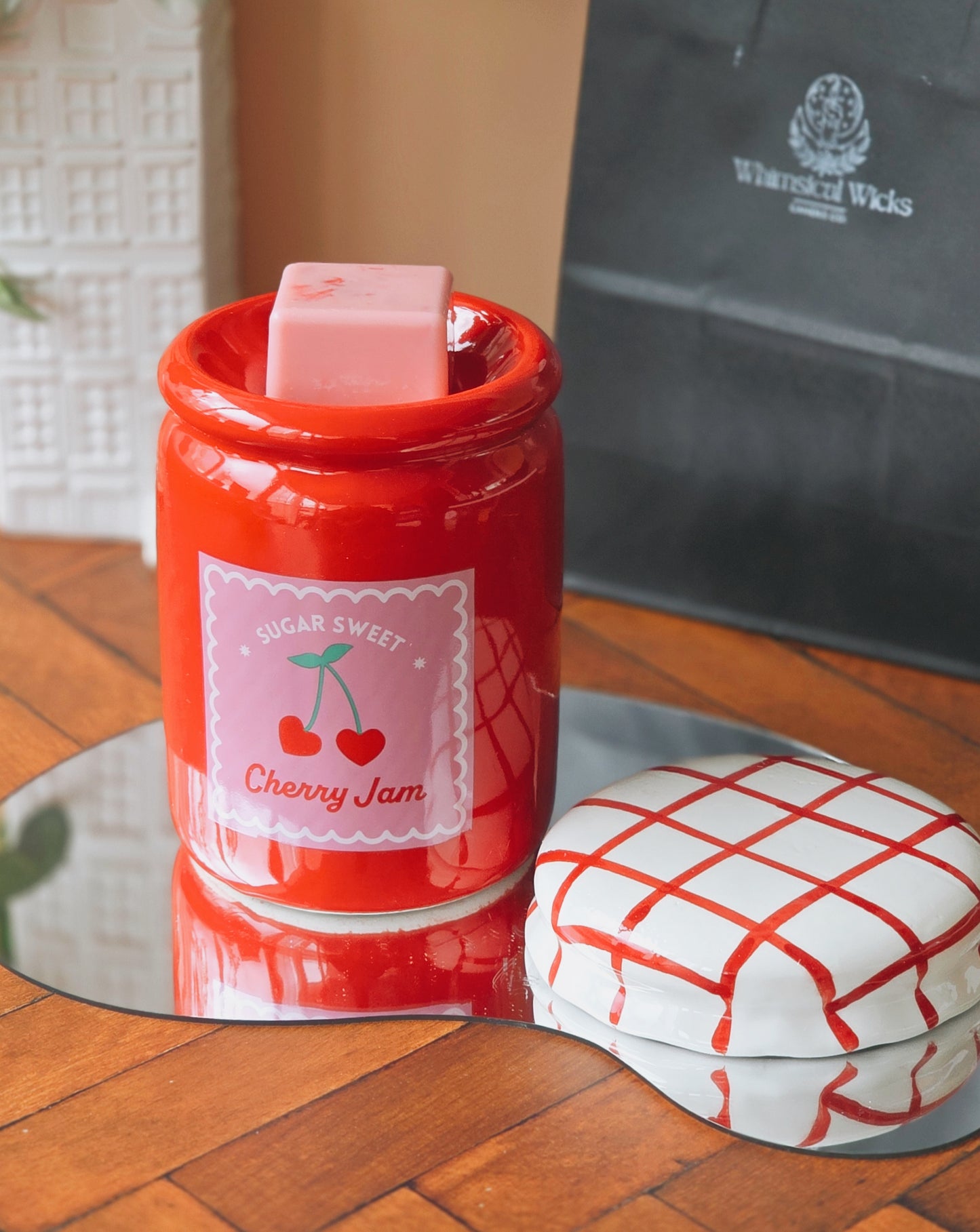 Cherry Jam Jar Wax Warmer